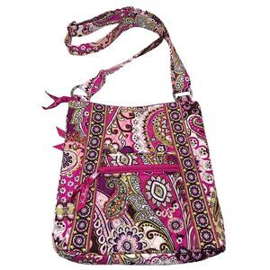 Vera Bradley Hipster Crossbody Bag Very Berry Paisley Patterned Tote Purse